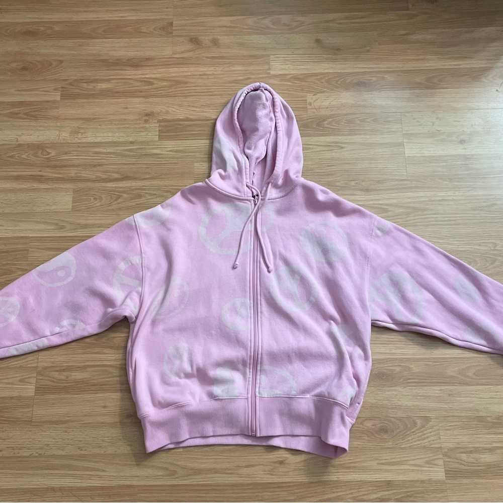 pink peace sign sweatshirt medium